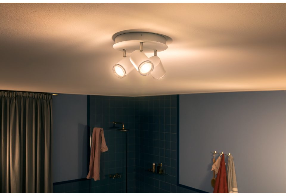 PHILIPS HUE Luminaire à 3 spots Smart Adore Rond Blanc + Interrupteur (34091600)
