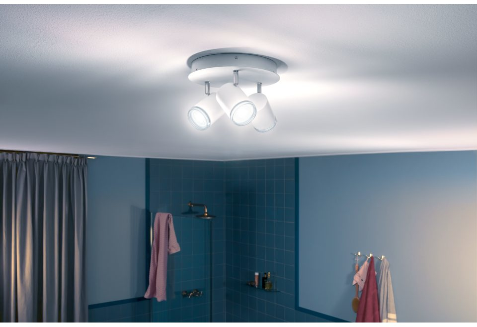 PHILIPS HUE Luminaire à 3 spots Smart Adore Rond Blanc + Interrupteur (34091600)