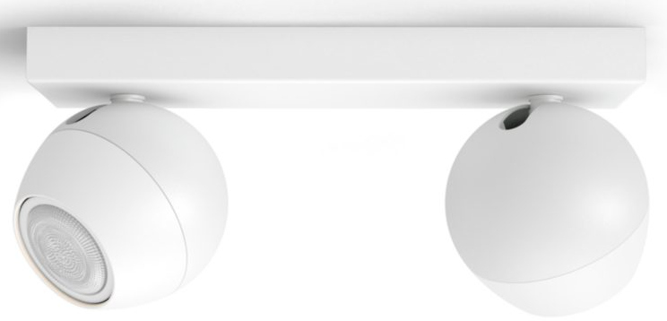 PHILIPS HUE Luminaire à 2 spots Smart Buckram + Interrupteur Blanc (33906400)