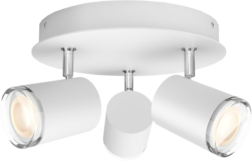 PHILIPS HUE Luminaire à 3 spots Smart Adore Rond Blanc + Interrupteur (34091600)