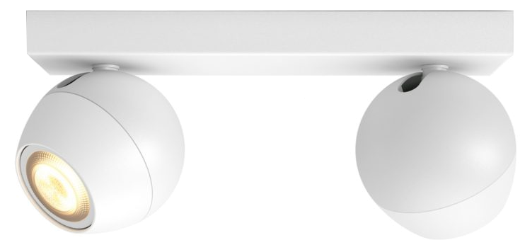 PHILIPS HUE Luminaire à 2 spots Smart Buckram + Interrupteur Blanc (33906400)