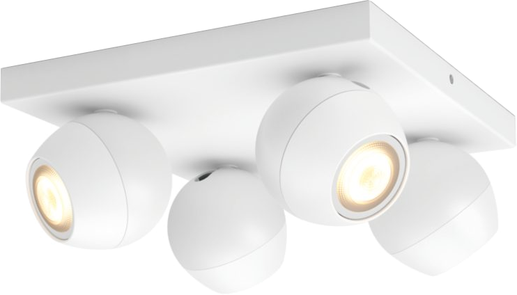 PHILIPS HUE Plafondlamp met 4 spots Smart Buckram Wit (33914900)