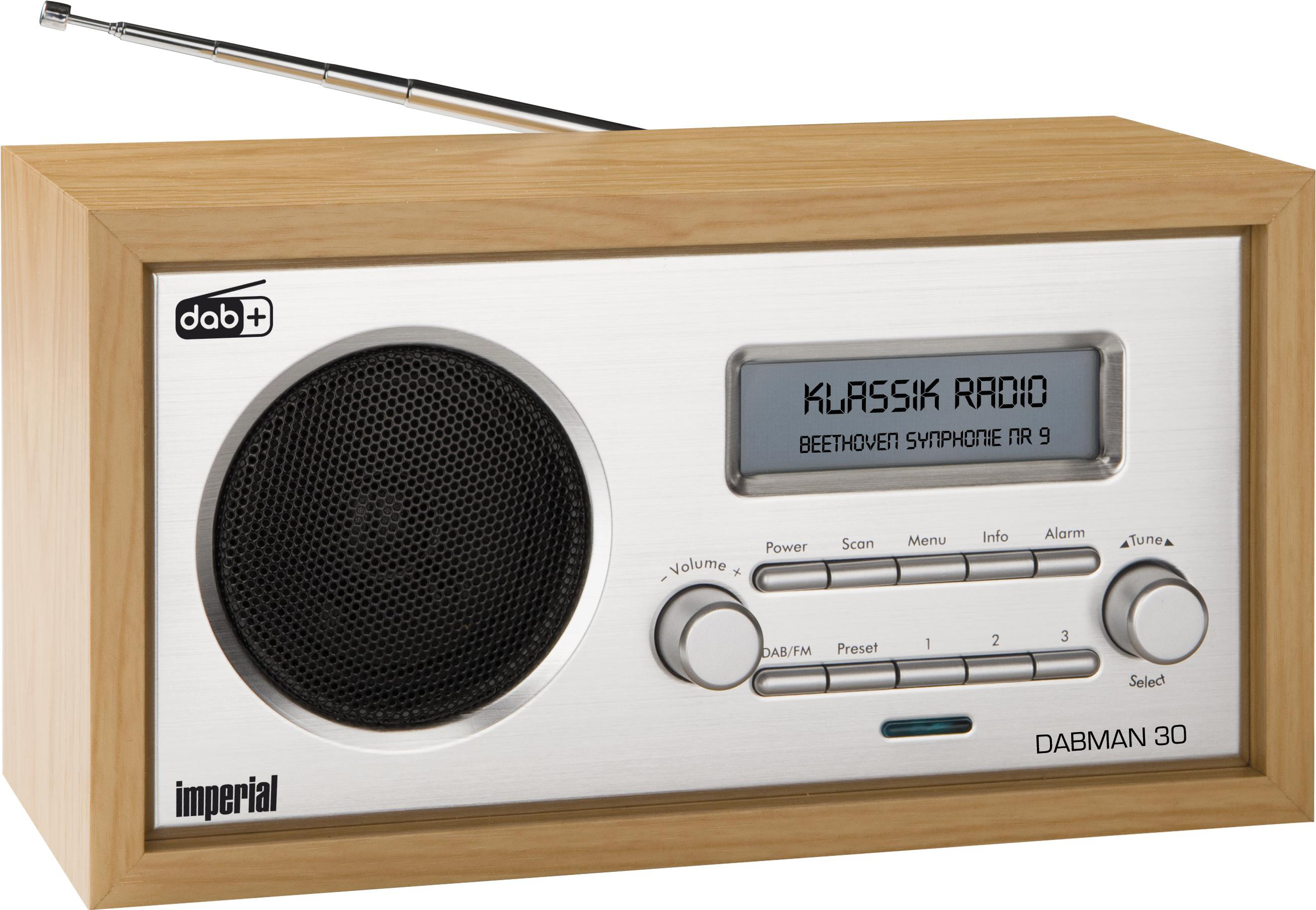 DAB+ 30 Mono, Radio, DAB, DABMAN Silber/Holz 22-130-00 IMPERIAL