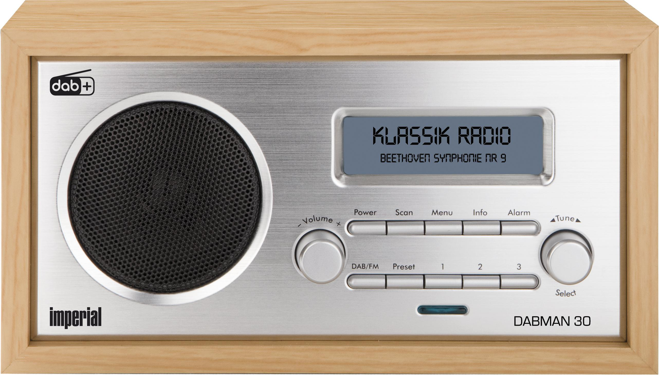 Mono, DABMAN 30 Radio, DAB+ IMPERIAL Silber/Holz 22-130-00 DAB,