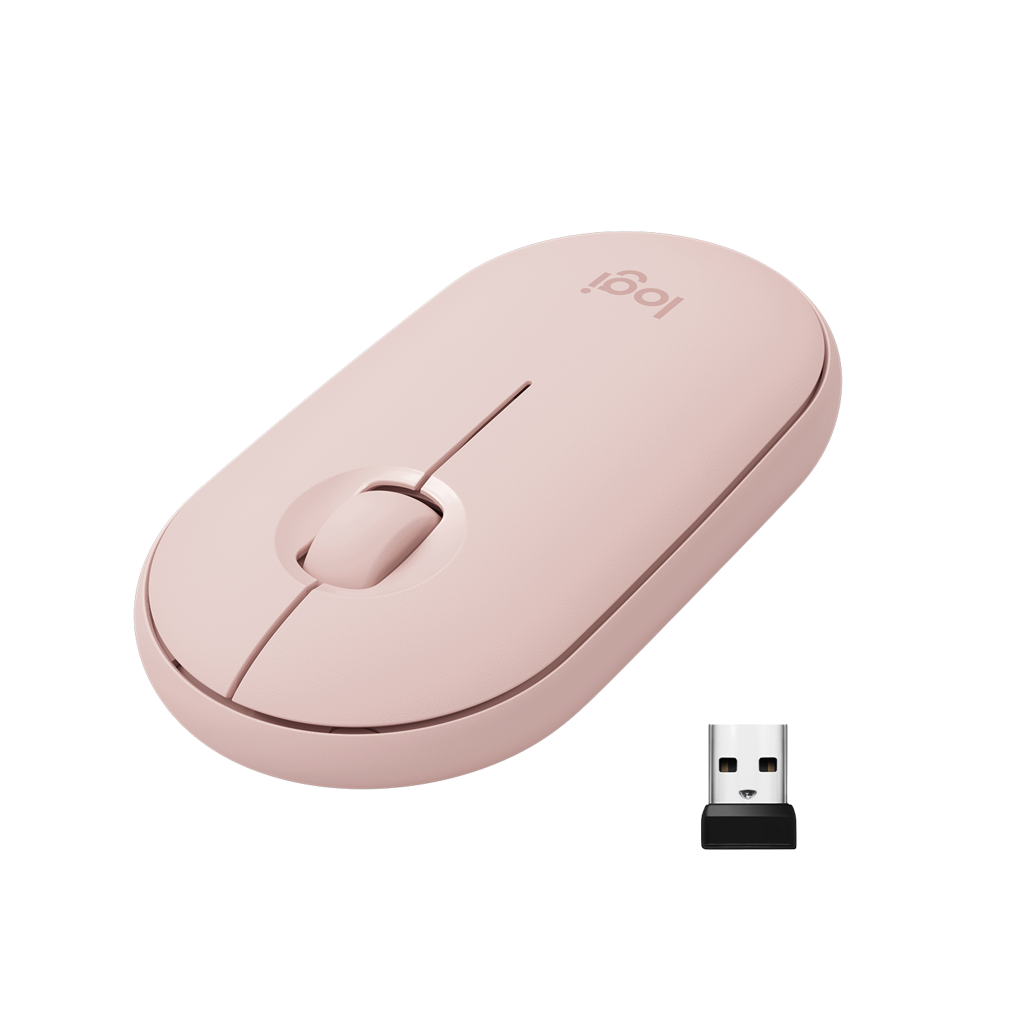 Ratón inalámbrico - Logitech M350, Para PC, Mac, Linux, Bluetooth, Receptor nano-USB, Óptico, Rosa