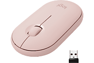 Ratón inalámbrico - Logitech M350, Para PC, Mac, Linux, Bluetooth, Receptor nano-USB, Óptico, Rosa