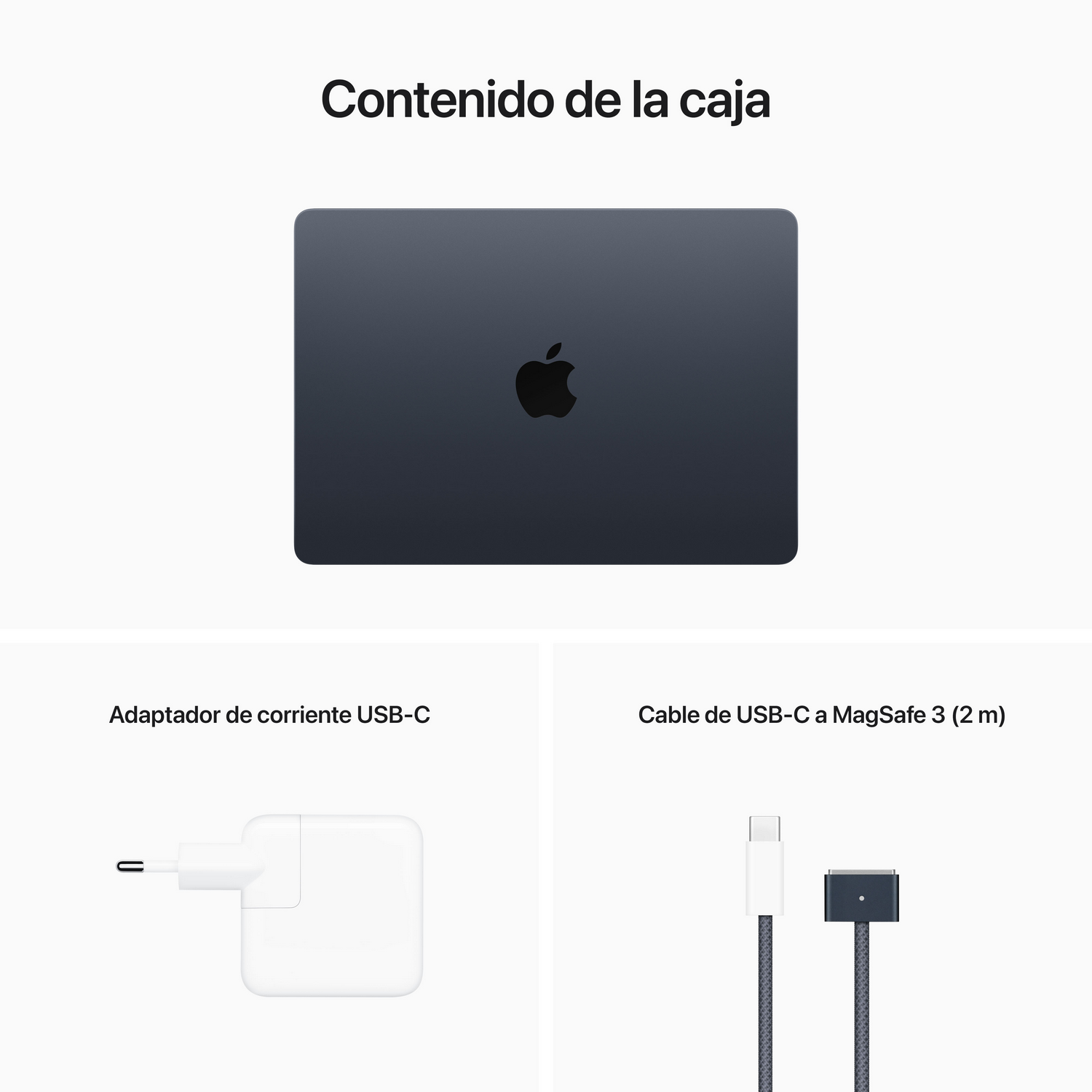 Una vista superior de una laptop cerrada y sus accesorios, incluido un cargador.
