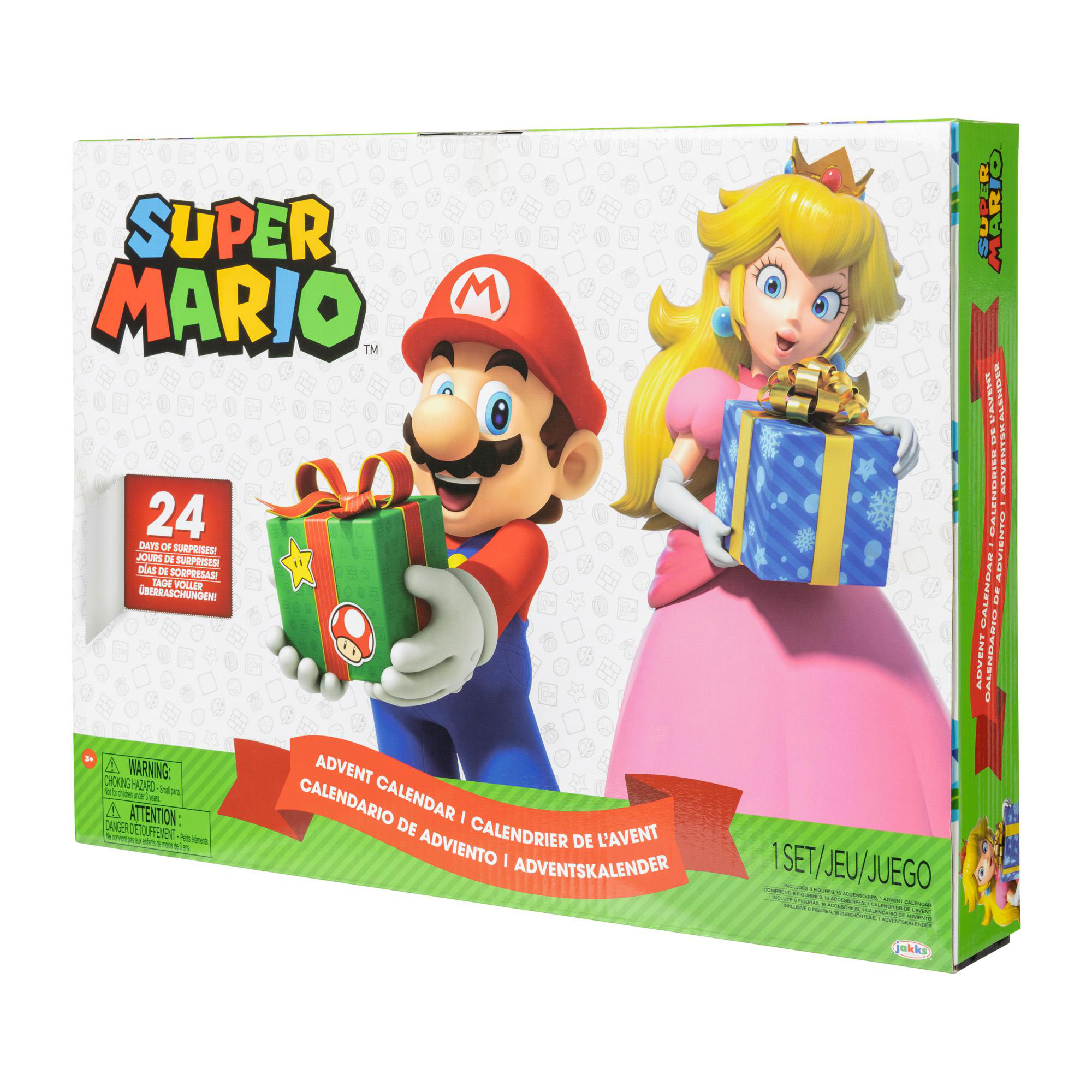 Ein Adventskalender mit Mario und Peach.