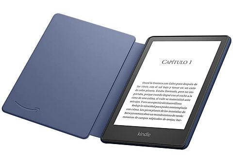 Funda eBook   B08VYX257R, Para Kindle Paperwhite de 11.ª generación  (modelo de 2021), Tipo libro, Tela, Azul marino