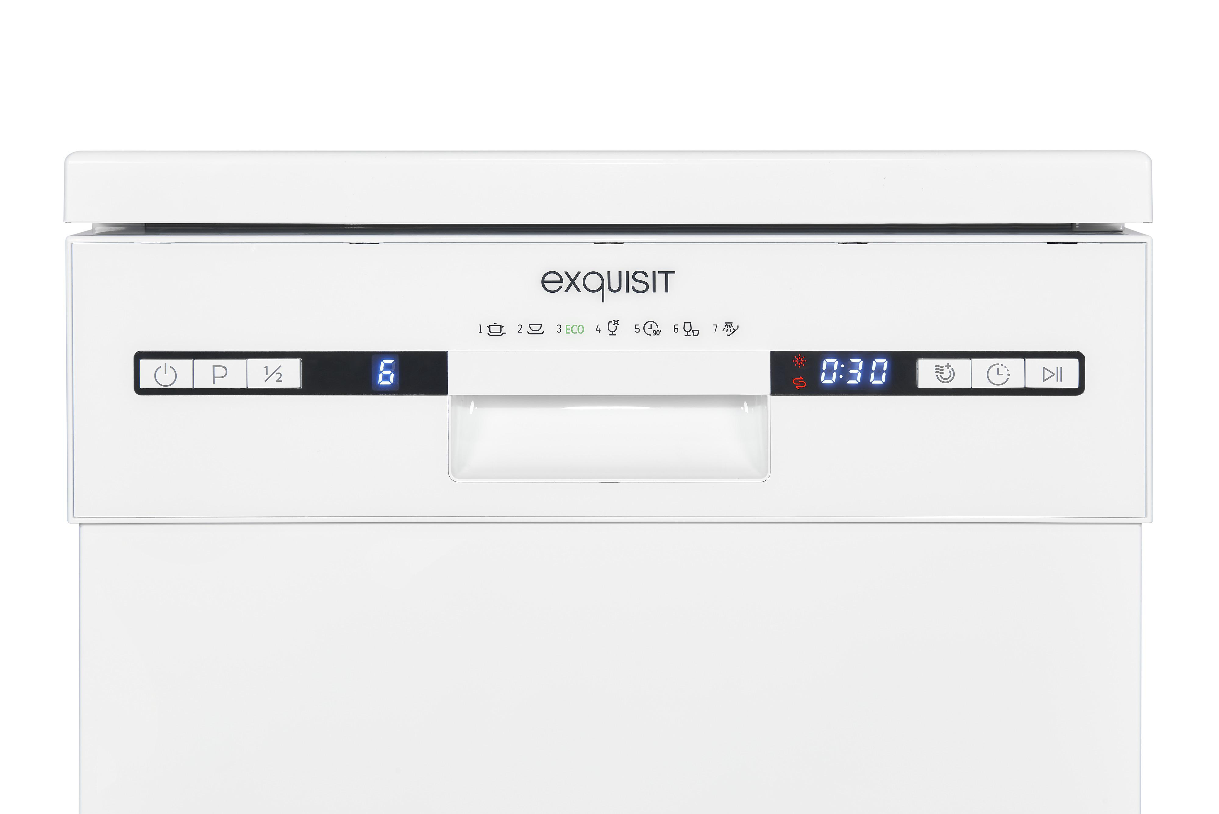 EXQUISIT GSP 9309-030 E WEISS Geschirrspüler (Standgerät, 448 mm breit, 49 dB (A), E)