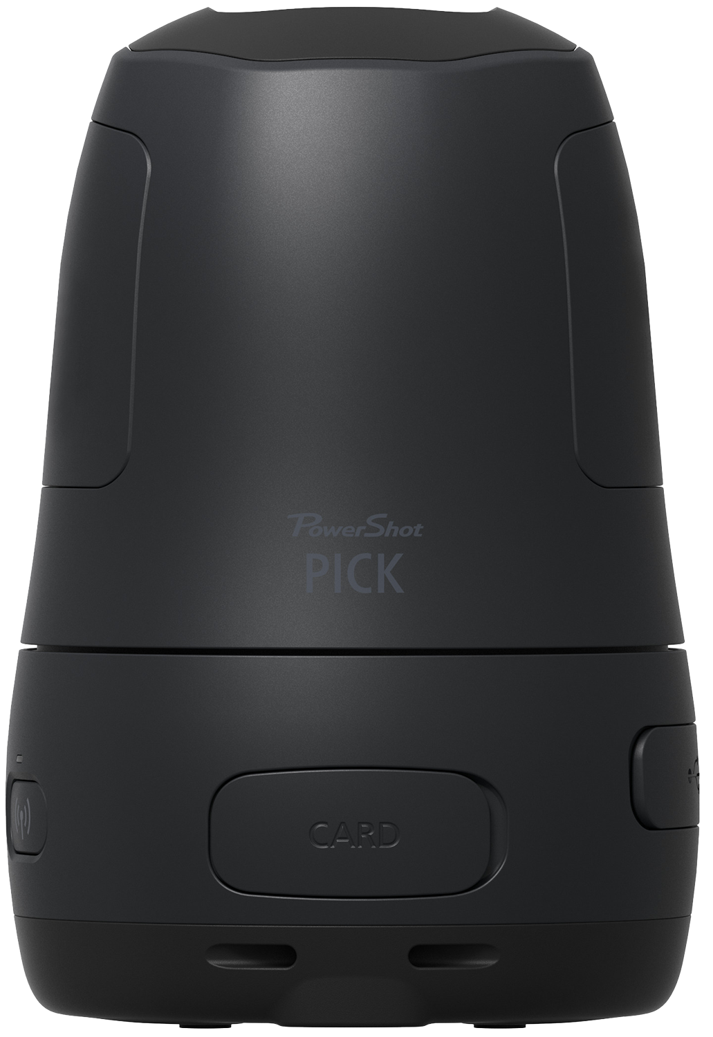 A black Canon Powershot PICK camera.