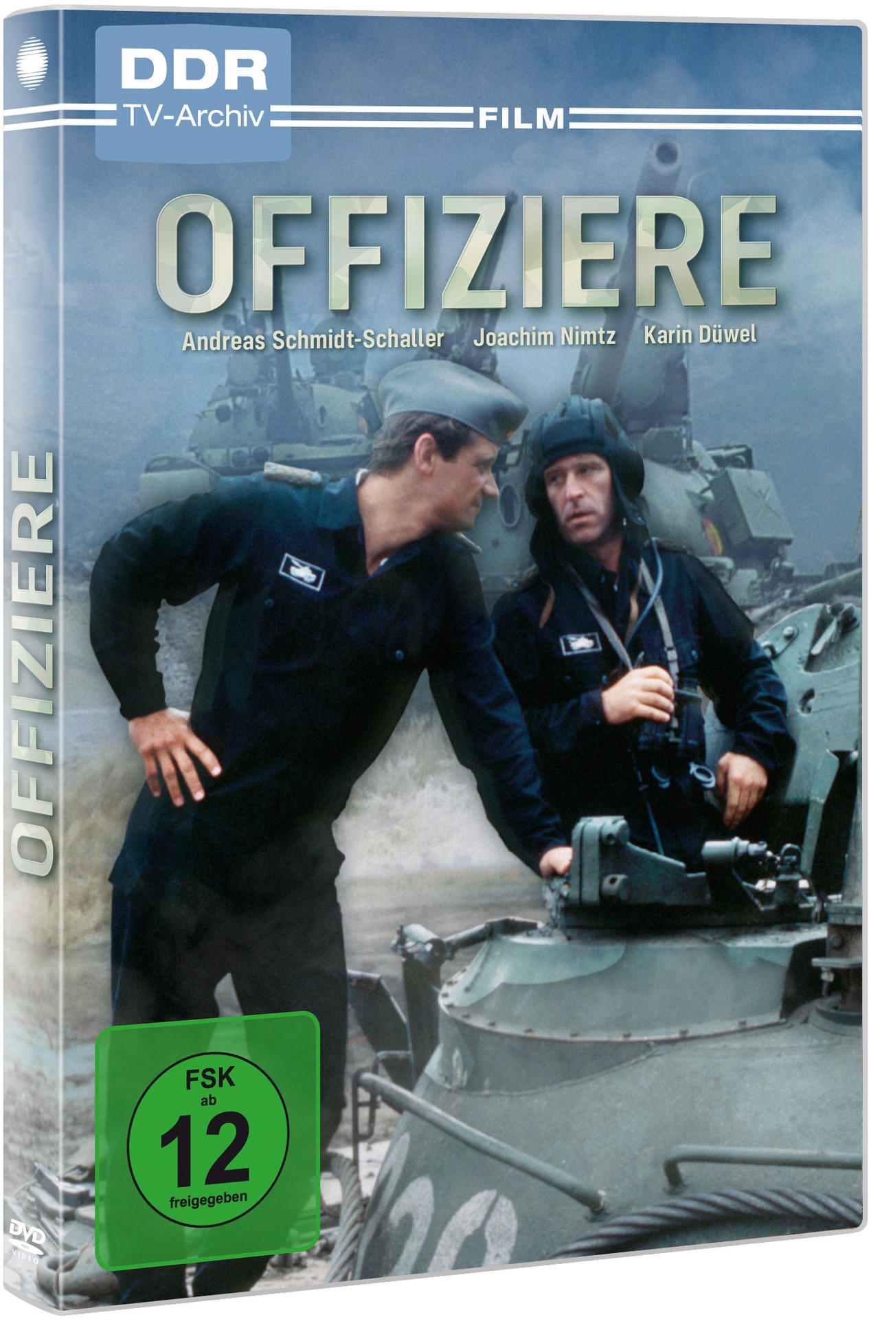DVD-Cover eines Kriegsfilms. Zwei Männer in Uniform stehen neben einem Panzer. Text auf Deutsch.
