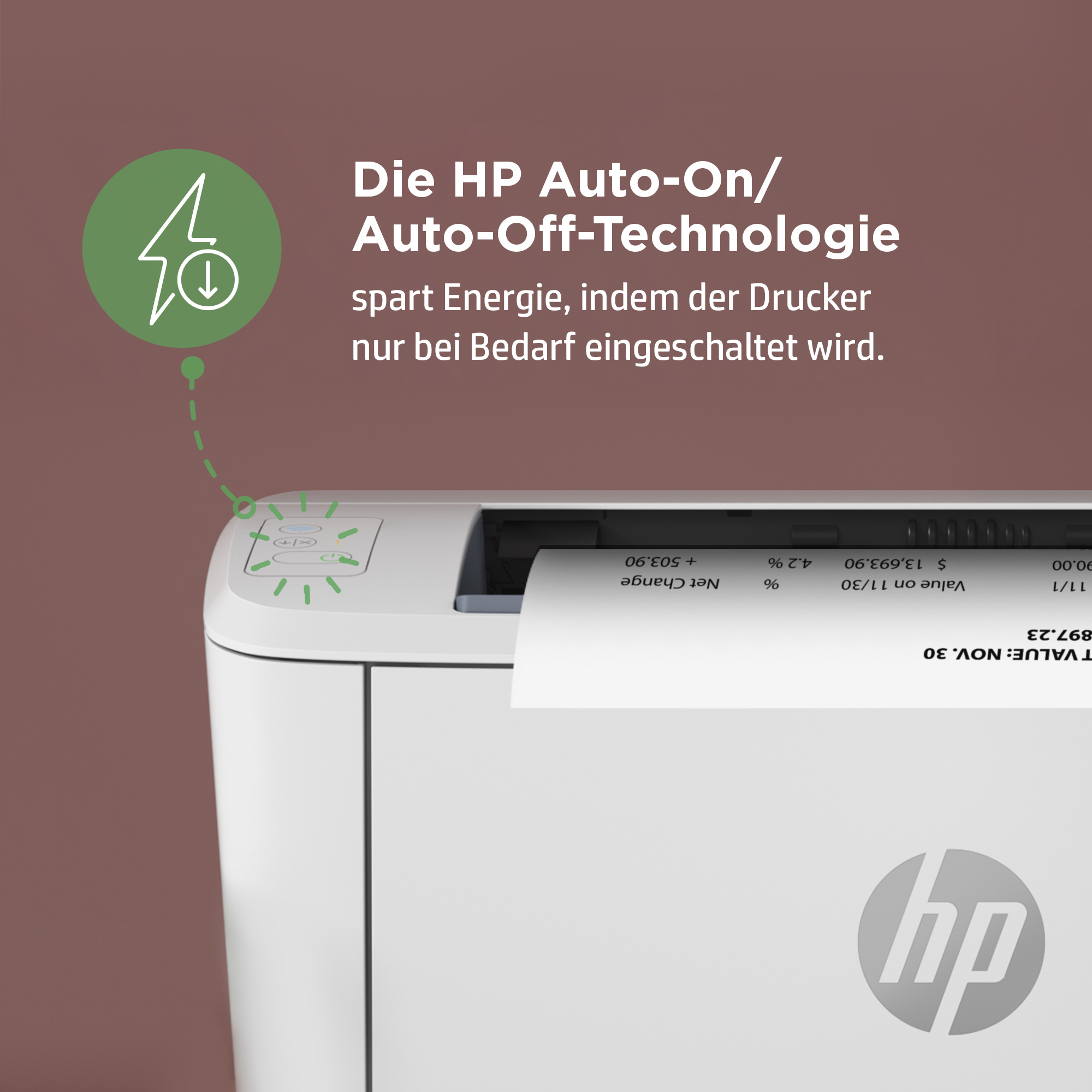 Weißer Drucker, der ein Dokument mit einigen Zahlen druckt.