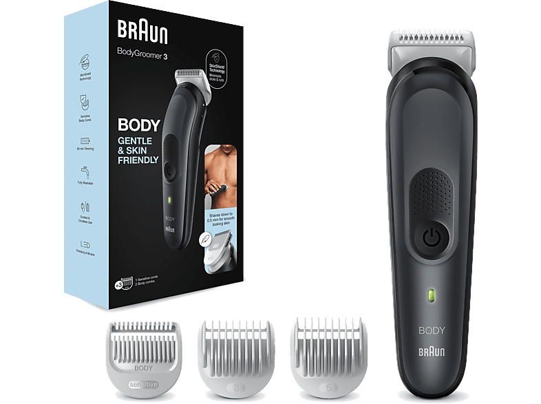 BRAUN BG 3340 3 Ek Parçalı SkinShield Teknolojisi Vücut Bakım Kiti Siyah_0