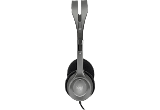 Auriculares - Logitech H110 Stereo Headset, De diadema, Con cable, Micrófono, Plata
