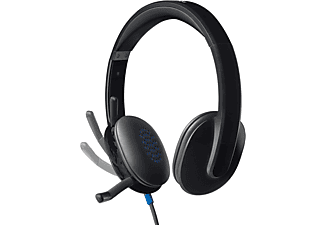 Auriculares - Logitech Headset H540, De diadema, Con cable, USB, Control volumen, Negro