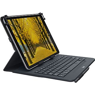 Funda con teclado - Logitech Universal Folio, QWERTY, Para tablets de 9 a 10 pulgadas, Bluetooth, Batería hasta dos años, Negro