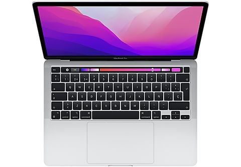 APPLE MacBook Pro (2022), 13,3" Pantalla Retina, Chip M2 de Apple, 8 GB, 256 GB, macOS Monterey, Cámara FaceTime HD a 720p, Plata
