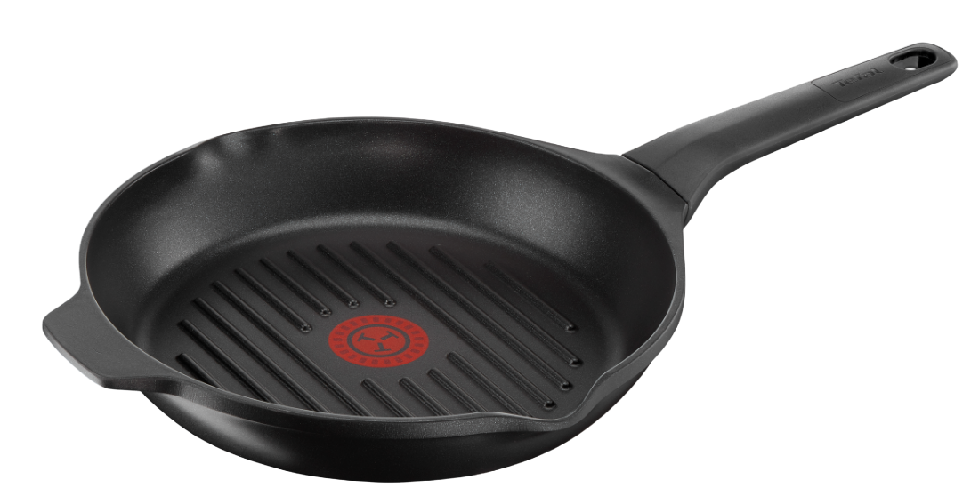 Sartén - Tefal Aroma, Grill de aluminio, 26 cm, Tecnología Thermo-Spot, Revestimiento antiadherente de Titanio, Negro