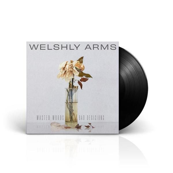 Albumcover: Trockenblumen in einer Vase auf hellem Hintergrund, mit einer Vinylplatte.