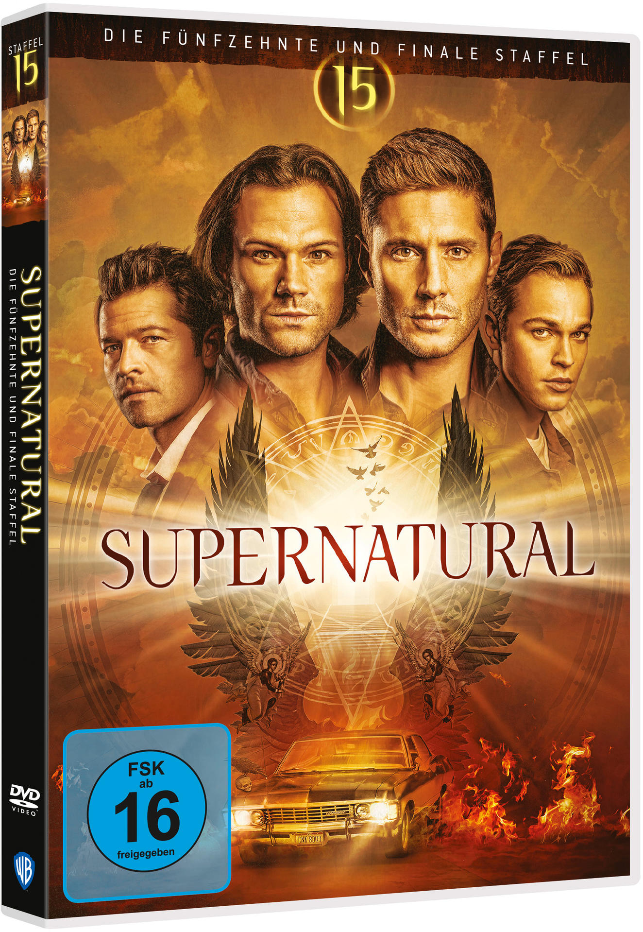 DVD-Box-Set von Supernatural. Mit Hauptdarstellern und Titel.