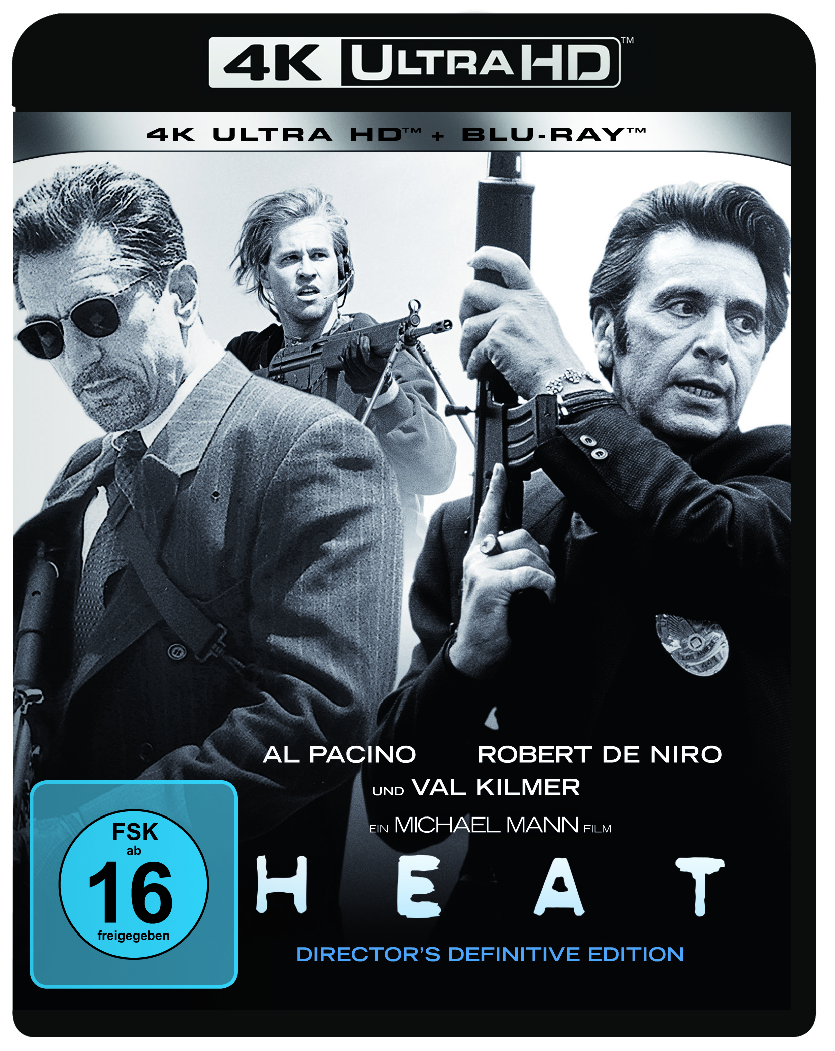 Filmcover für 'Heat', mit Al Pacino und Robert De Niro. Es ist eine deutsche 4K Ultra HD Blu-Ray.