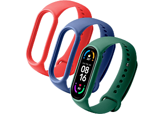 Correa | Cellular Line Kit 3 correas para Xiaomi Mi Smart Band 6 / Mi Smart Band 5, Silicona, Rojo/Verde/Azul