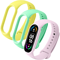 Correa | Cellular Line KITBAND2MISMART6, Kit 3 correas para Xiaomi Mi Smart Band 6 / Smart Band 5, Silicona, Amarillo/Verde/ Rosa