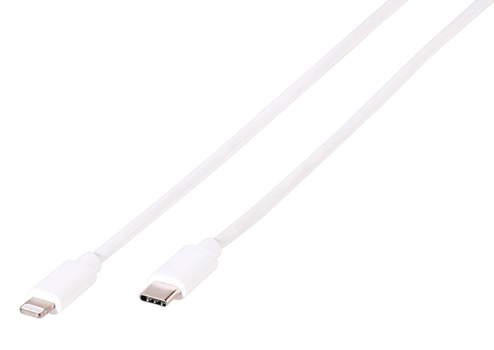 Weiß auf VIVANCO Lightning Ladekabel Apple, USB-Typ-C