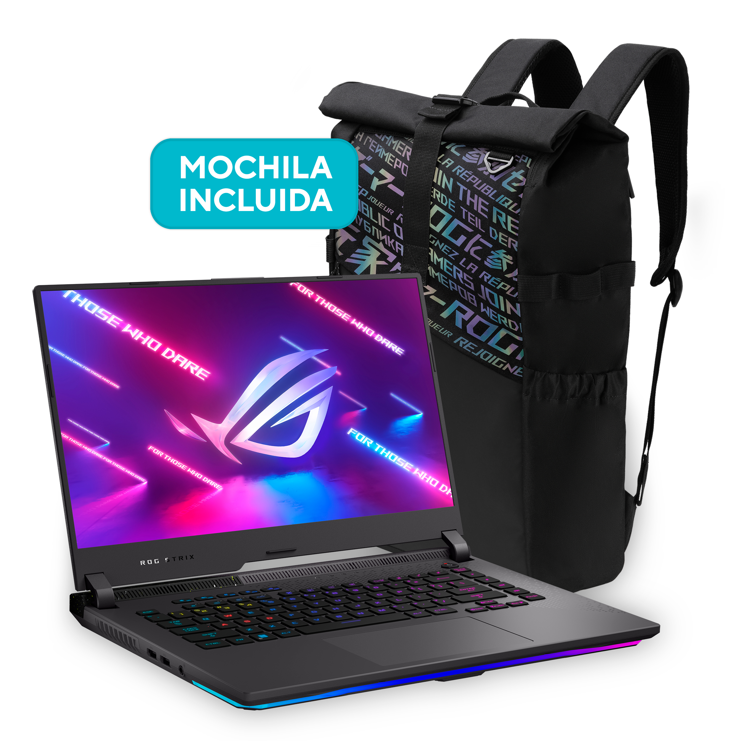 Portátil gaming - ASUS ROG Strix G513RS-HQ018W, 15.6" WQHD, AMD Ryzen™ 9-6900HX, 32GB RAM, 1TB SSD, GeForce RTX™ 3080, Windows 11 Home + Mochila