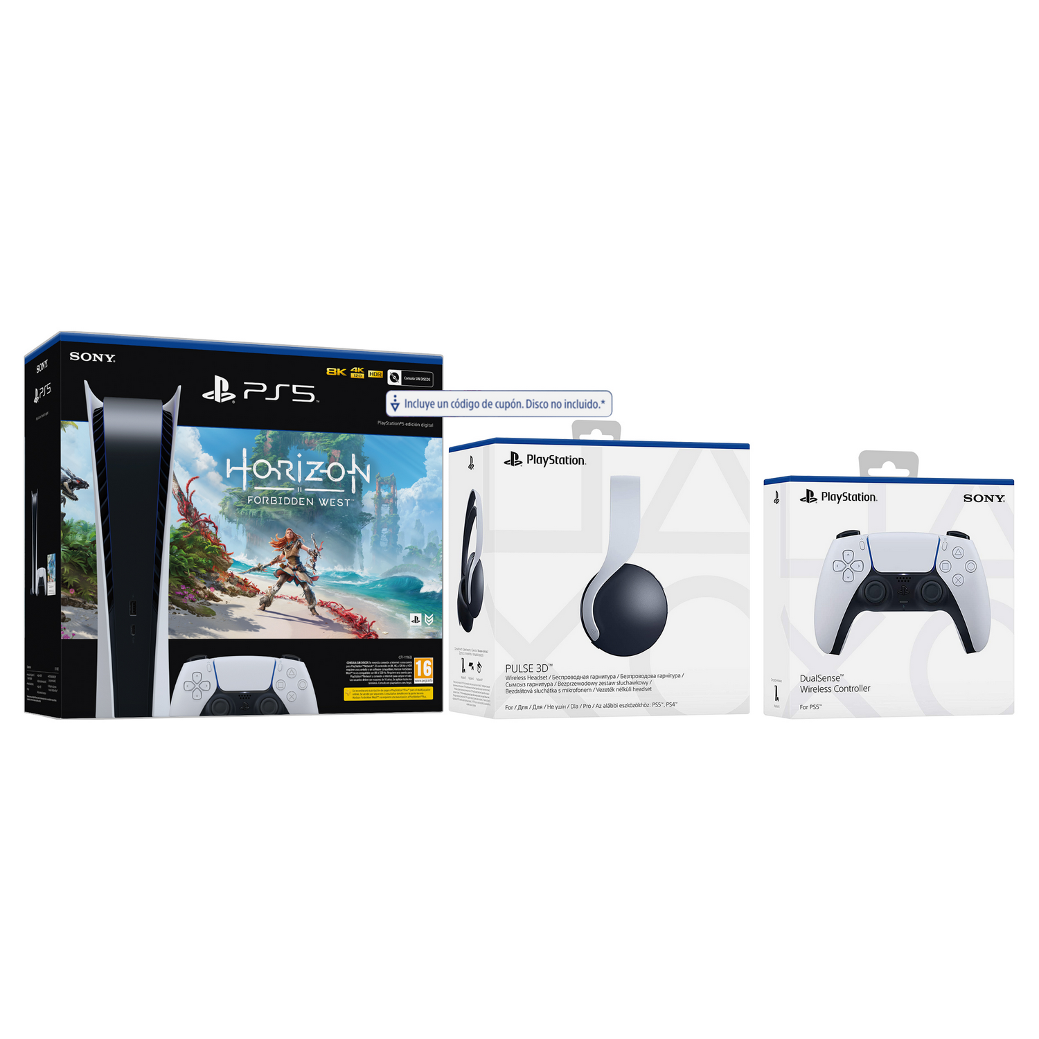 Una consola de juegos, unos auriculares y un mando.