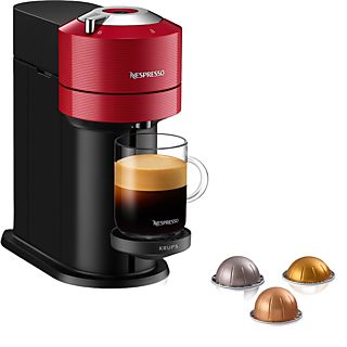 REACONDICIONADO B: Cafetera de cápsulas - Nespresso® Krups Vertuo XN9105, 1500 W, 1.1 l, Wi-Fi, Bluetooth, Rojo