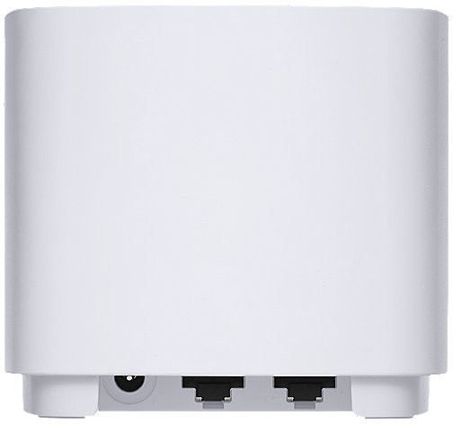 Un routeur blanc avec deux ports Ethernet et un port d'alimentation. La marque n'est pas visible.