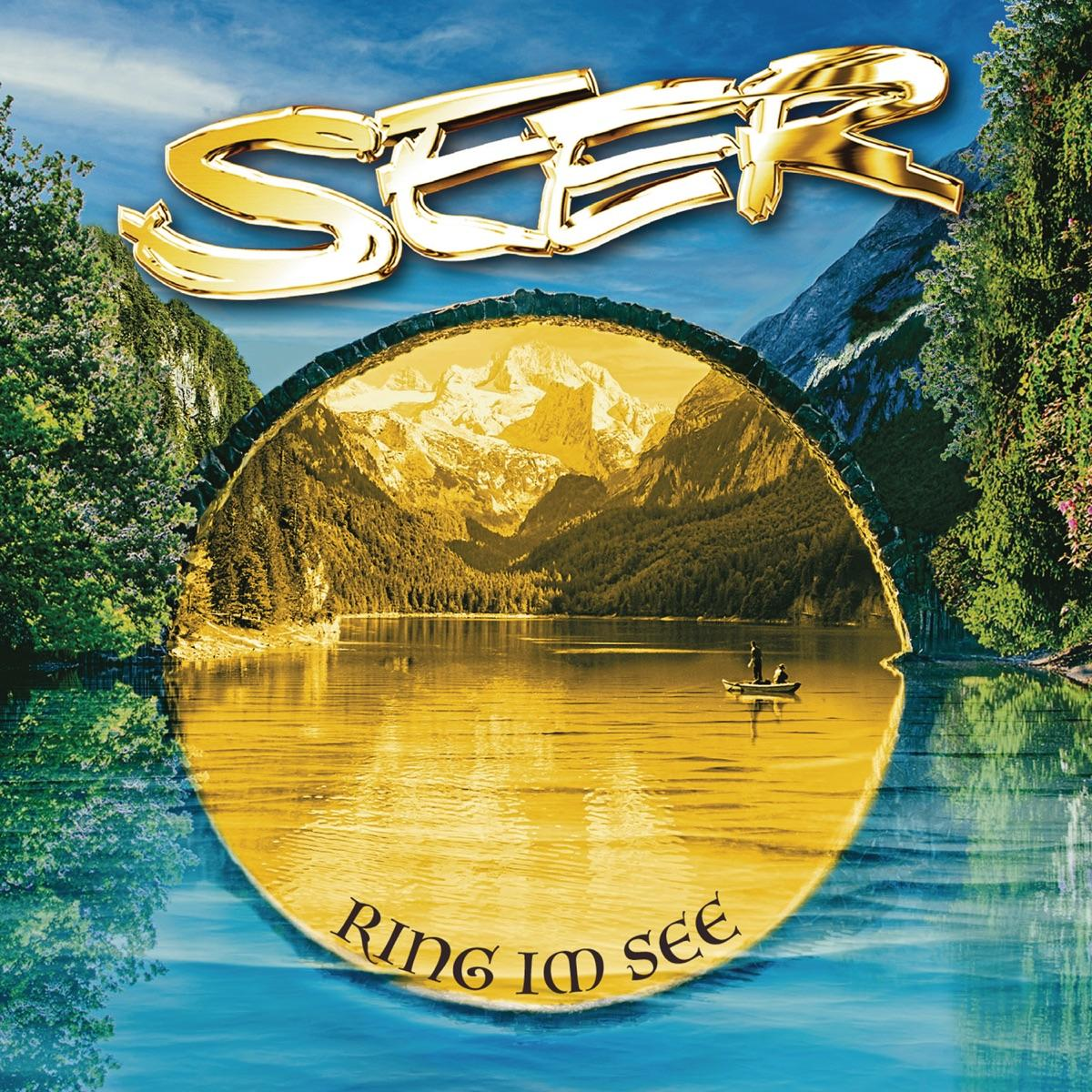 Albumcover mit See, Bergen und goldenem Kreis mit Bandname 'Seer', Titel 'Ring im See'.