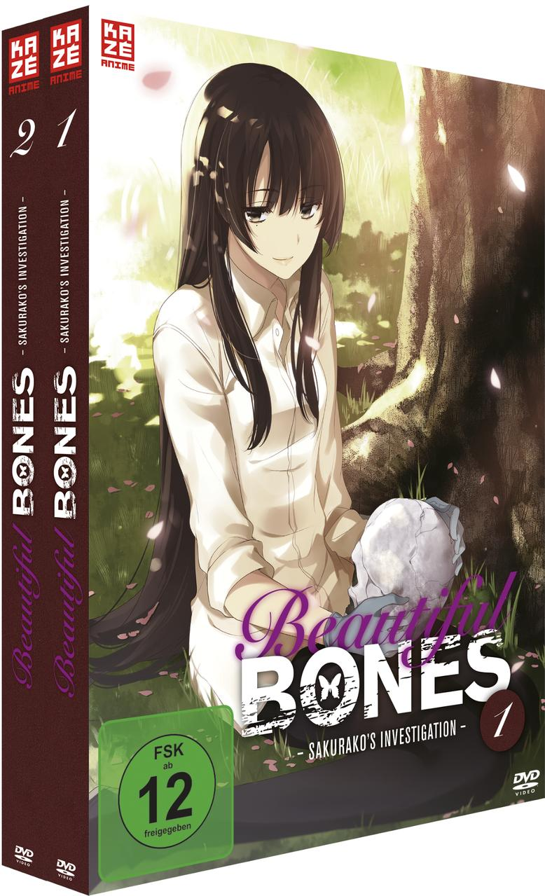 DVD-Box-Set des Anime 'Beautiful Bones'. Eine Frau mit langen schwarzen Haaren steht vor einem Baum.