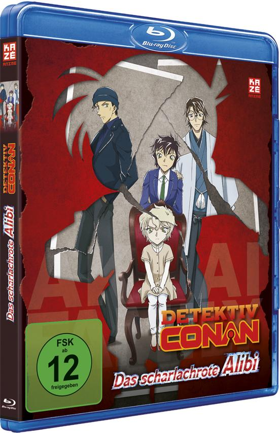 Blu-ray Box-Art für 'Detektiv Conan'. Vier Charaktere in einem roten, zerrissenen Design.