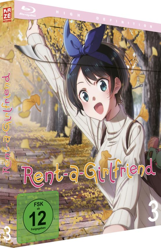Anime-DVD-Hülle. Mädchen auf einem Weg im Herbst. Titel: Rent-a-Girlfriend.