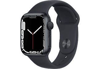 APPLE Watch Series 7 GPS +Cellular, 41mm Gece Yarısı Alüminyum Kasa ve Spor Kordon Akıllı Saat