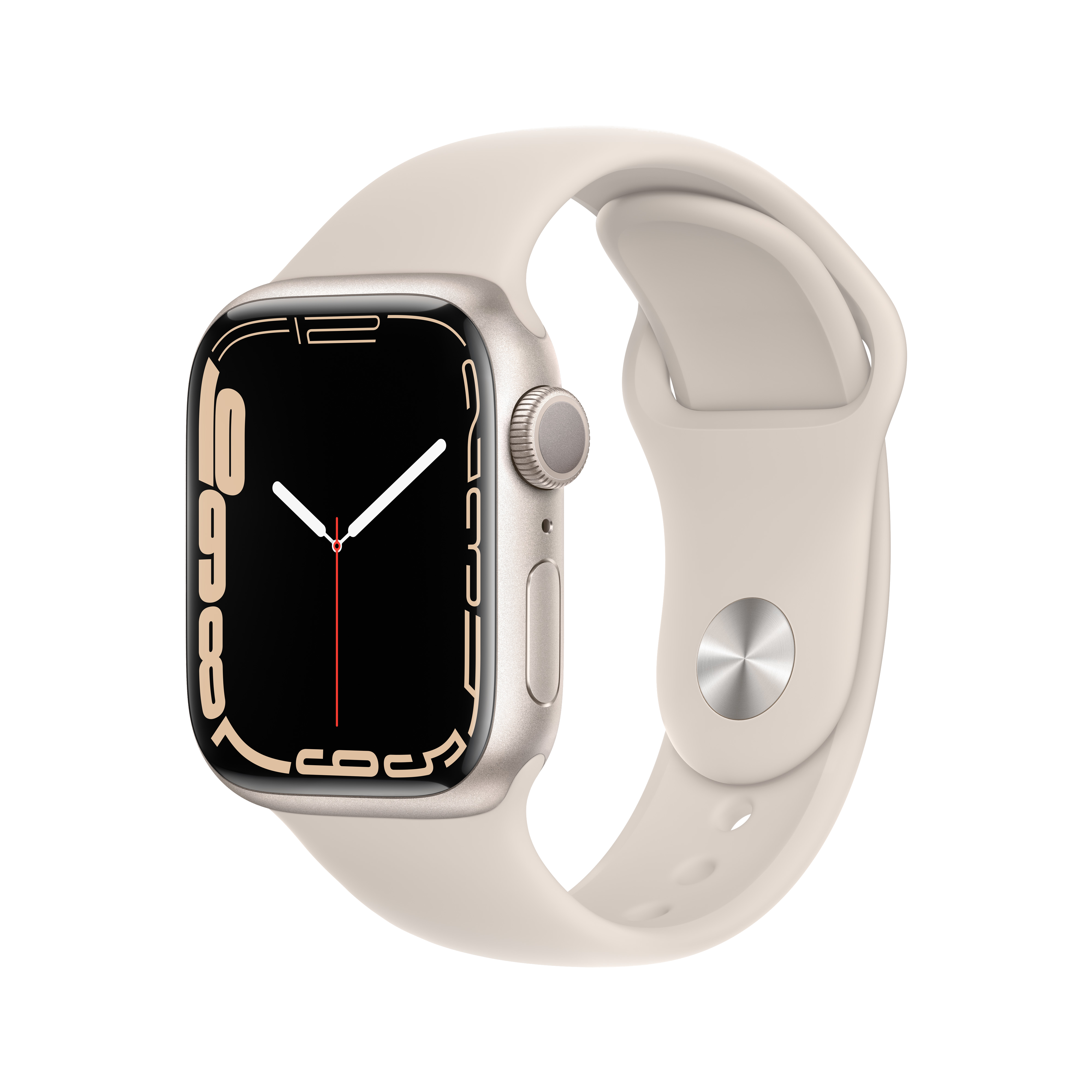 APPLE Watch Series 7 GPS +Cellular, 41mm Yıldız Işığı Alüminyum Kasa ve Spor Kordon Akıllı Saat