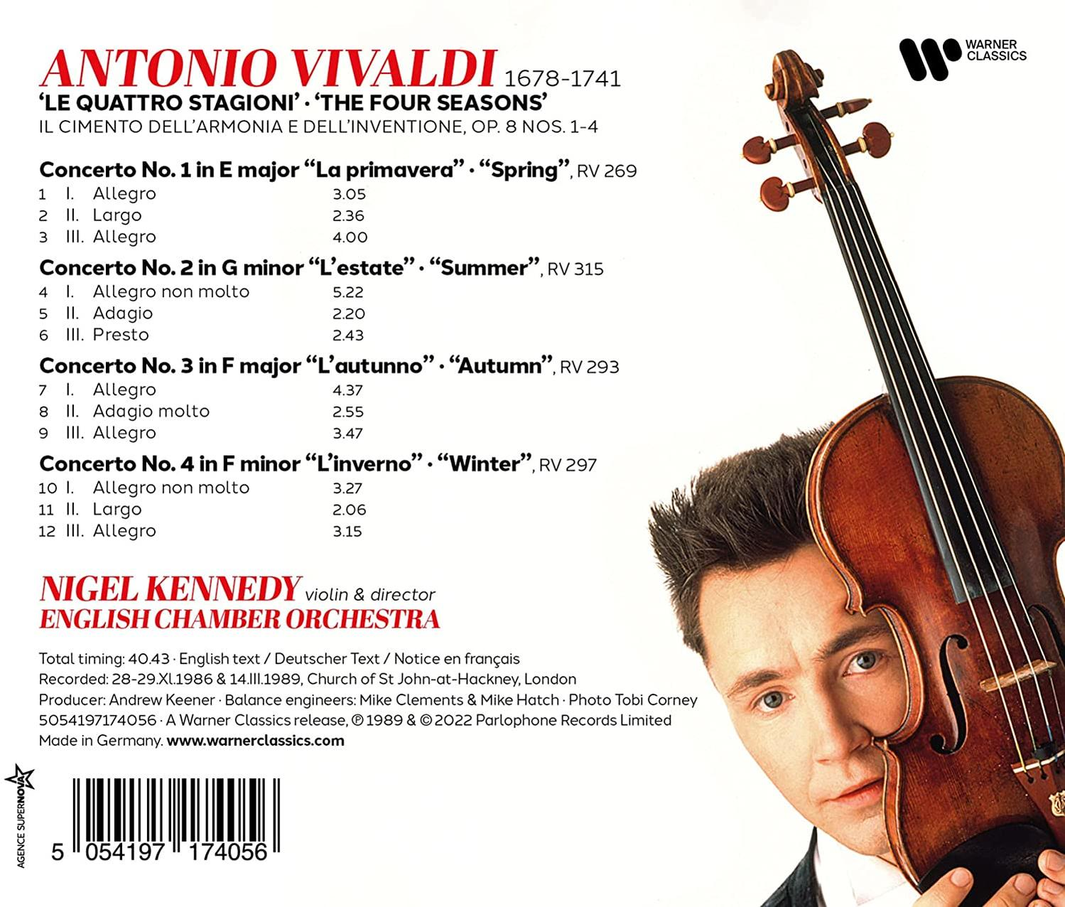 CD-Cover mit Geige, Noten und Foto von Nigel Kennedy.