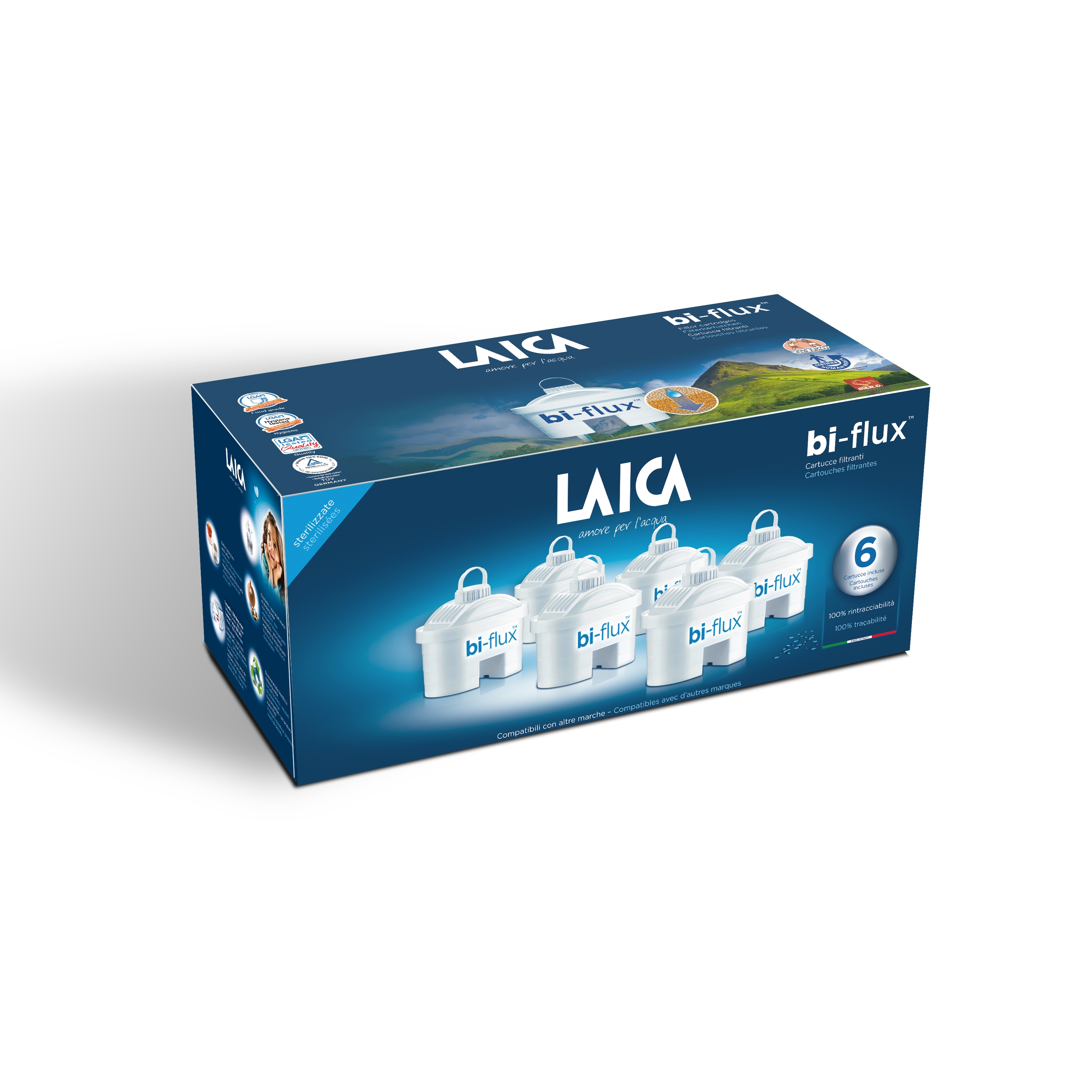 Laica confezione da 6 cartucce BI Flux LT 150 Laica F6M