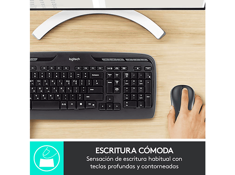 COMBO TECLADO/RATON LOGITECH MK330 INALAMBRICO NEGRO - miniatura 2