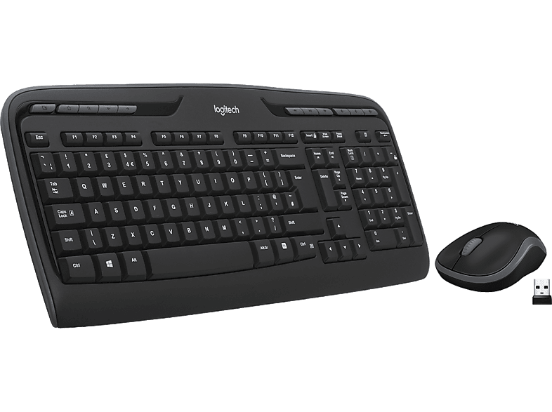 Pack Teclado + Ratón  Logitech MK235, Inalámbrico, USB, Teclas acceso  directo, Resistente a salpicaduras, Ratón ambidiestro, Alcance 10m, Negro