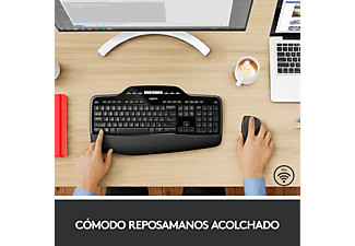 Pack Teclado + Ratón - Logitech Wireless Desktop MK710, Inalámbrico, Bluetooth, USB, Negro