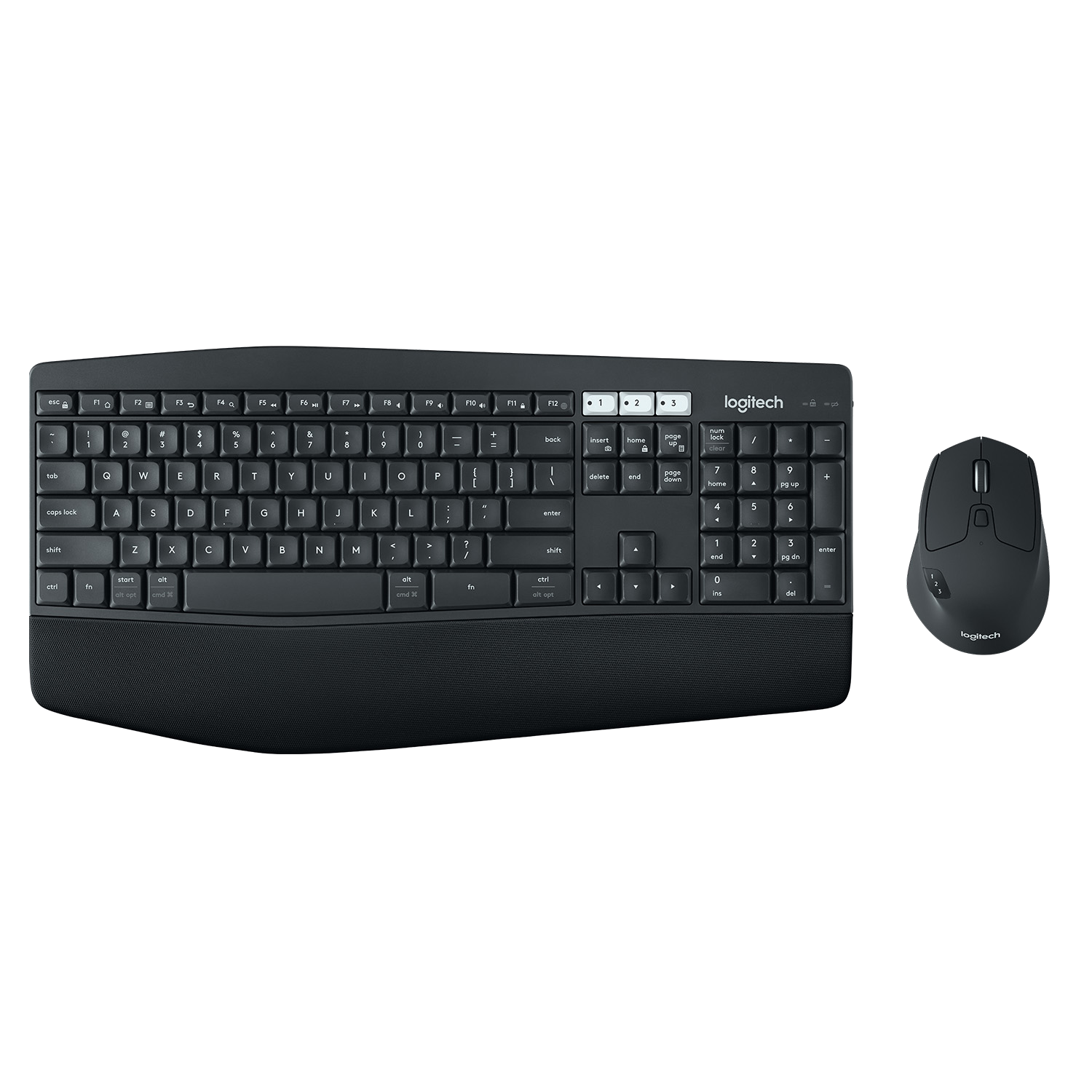 Pack Teclado + Ratón - Logitech MK850, Cable/Inalámbrico, Bluetooth, USB, Negro