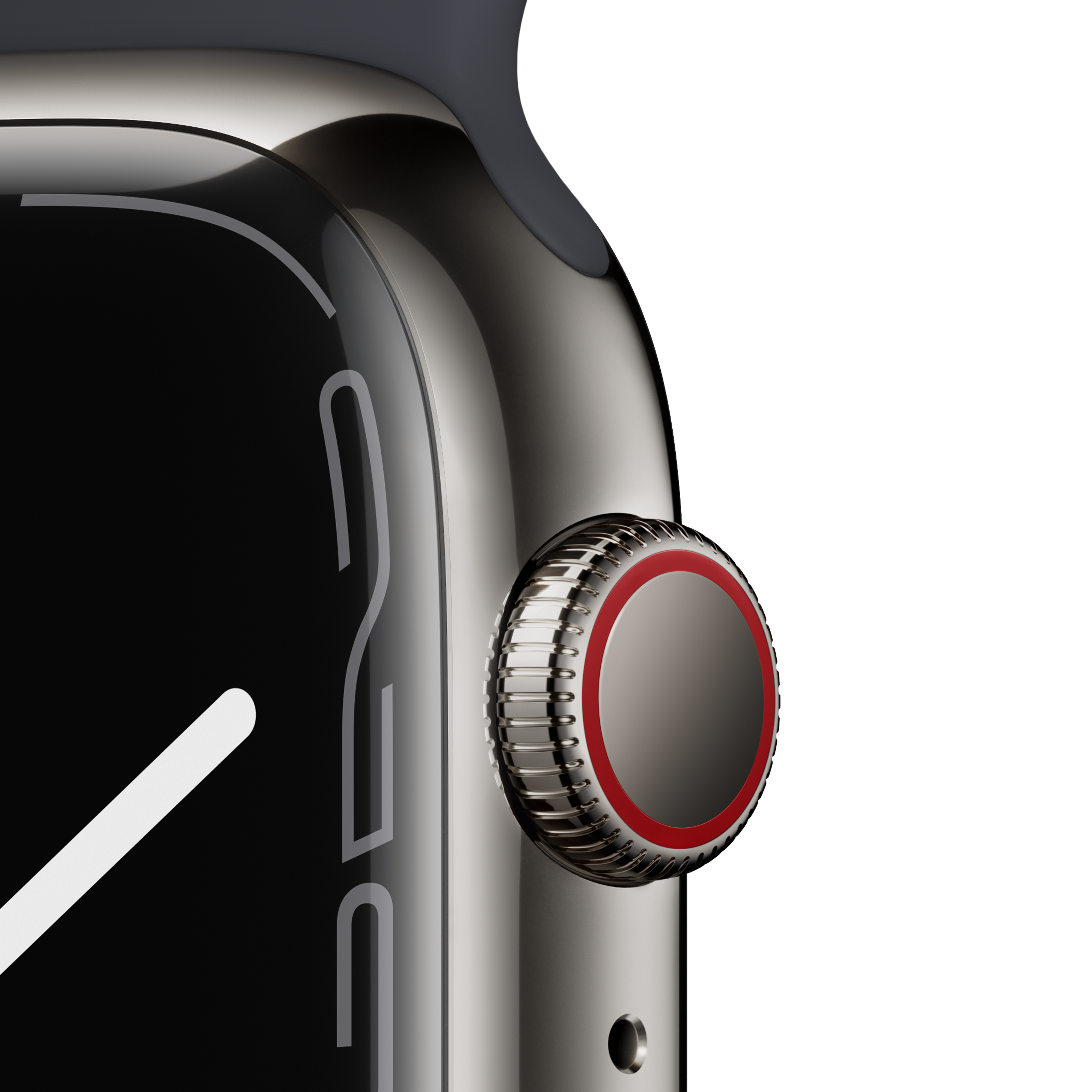 APPLE Watch Series 7 GPS + Cellular, 41mm Graphite Stainless Steel with Gece Yarısı Sport Band Akıllı Saat