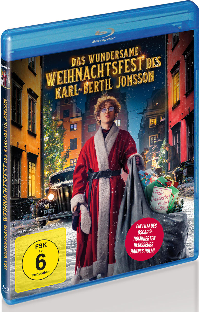 Blu-ray-Hülle mit einem Filmcover. Ein Mann in einem roten Mantel. Der Hintergrund ist eine Stadt bei Nacht.
