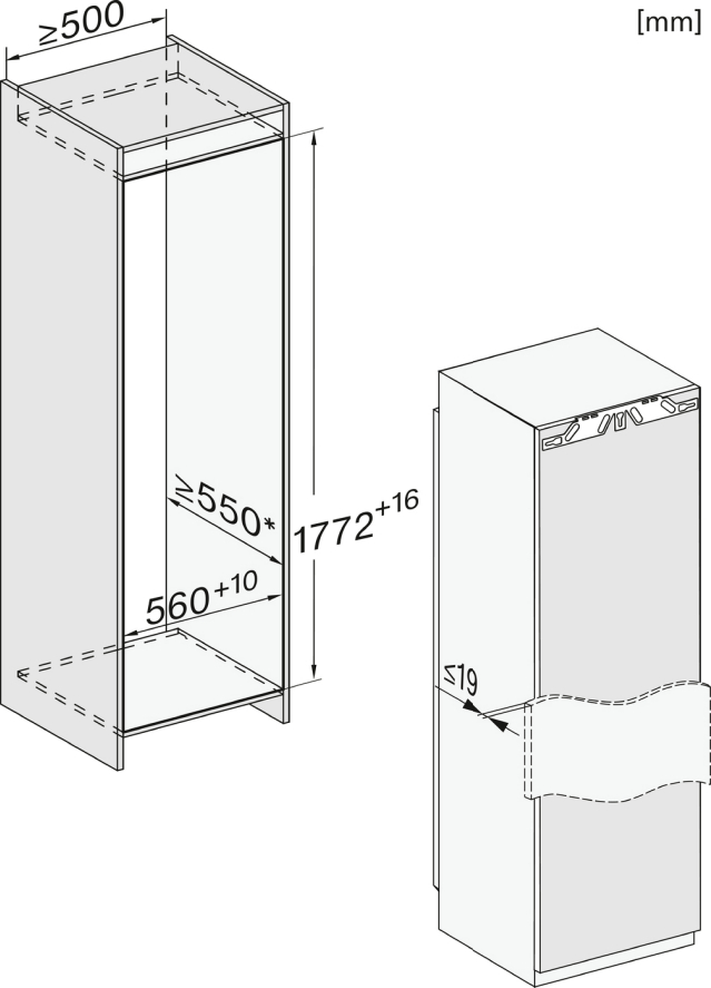 MIELE K 7733 E EU1 Kühlschrank (308 l, E, 1770 mm hoch, Weiß)