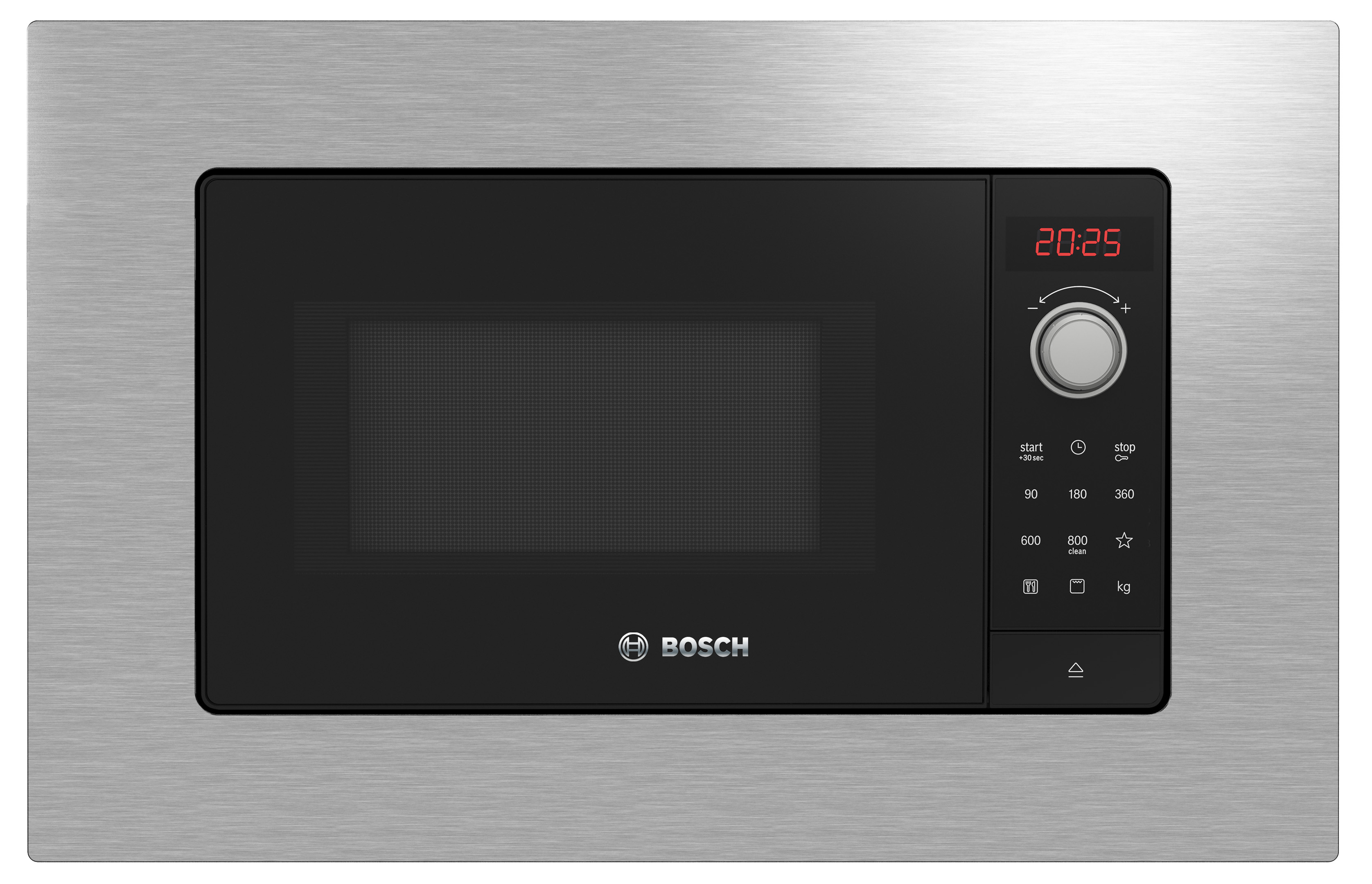 Microondas integrable - Bosch BEL623MS3, 800 W, 5 potencias, 20 l, Acero inoxidable