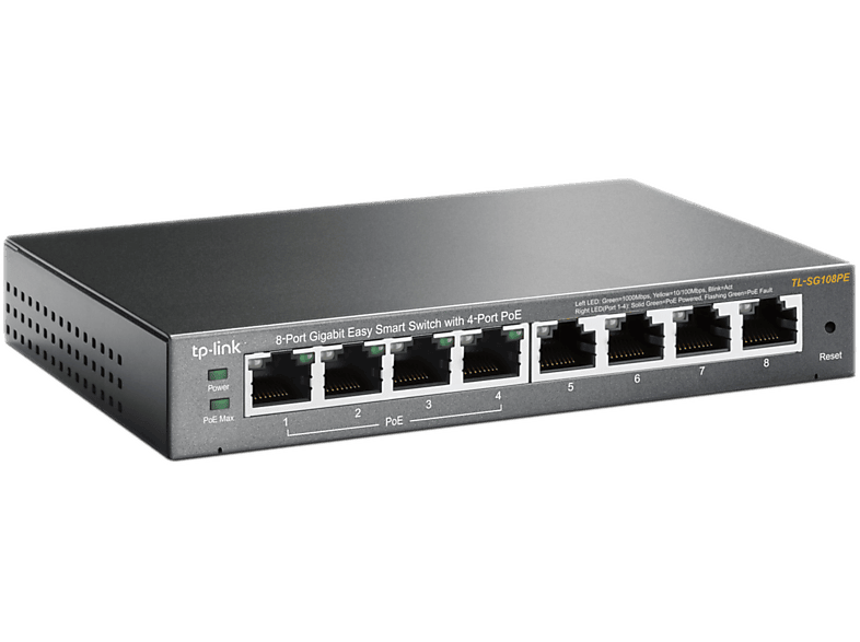 Tp-link Desktop Switch Easy Smart 8 Gigabit-poorts Met 4 Poe+ Poorts (tl-sg108pe)